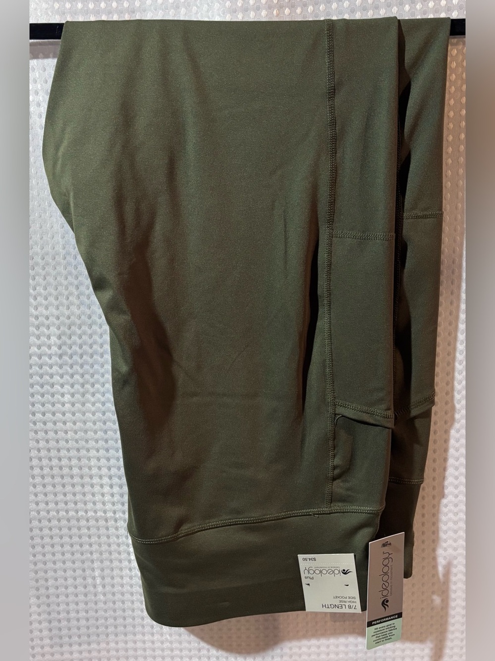 NWT Ideology 3X Green 7/8 Length High Rise Side Pocket Performance Leggings